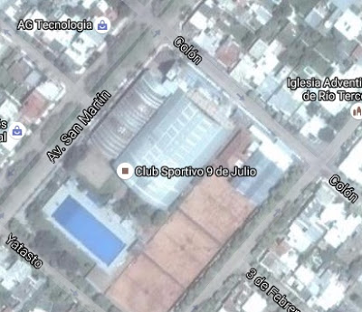 Estadio cubierto de Sportivo 9 de Julio de Río Tercero google map